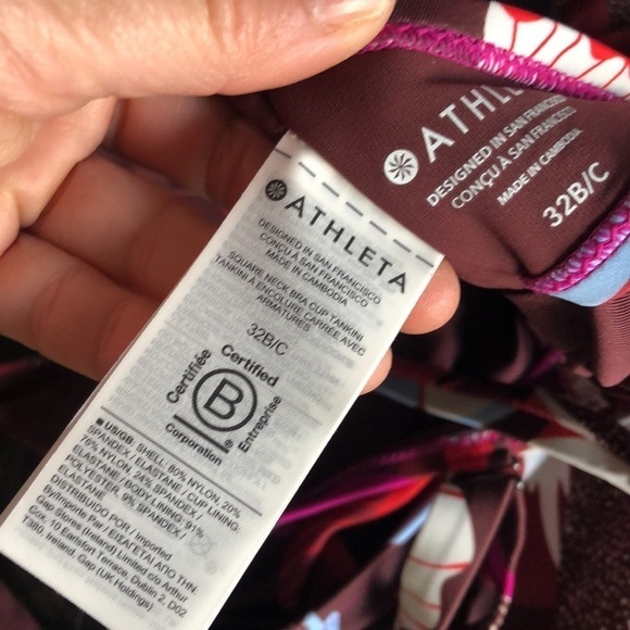 NEW Athleta Square Neck Tankini Bra Top 80% Recycled Nylon Size 32 B/C Swimsuit - Picture 15 of 16